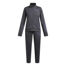 (11-12 Years, Castle Grey/Purple) Under Armour Girls Knitted Tracksuit