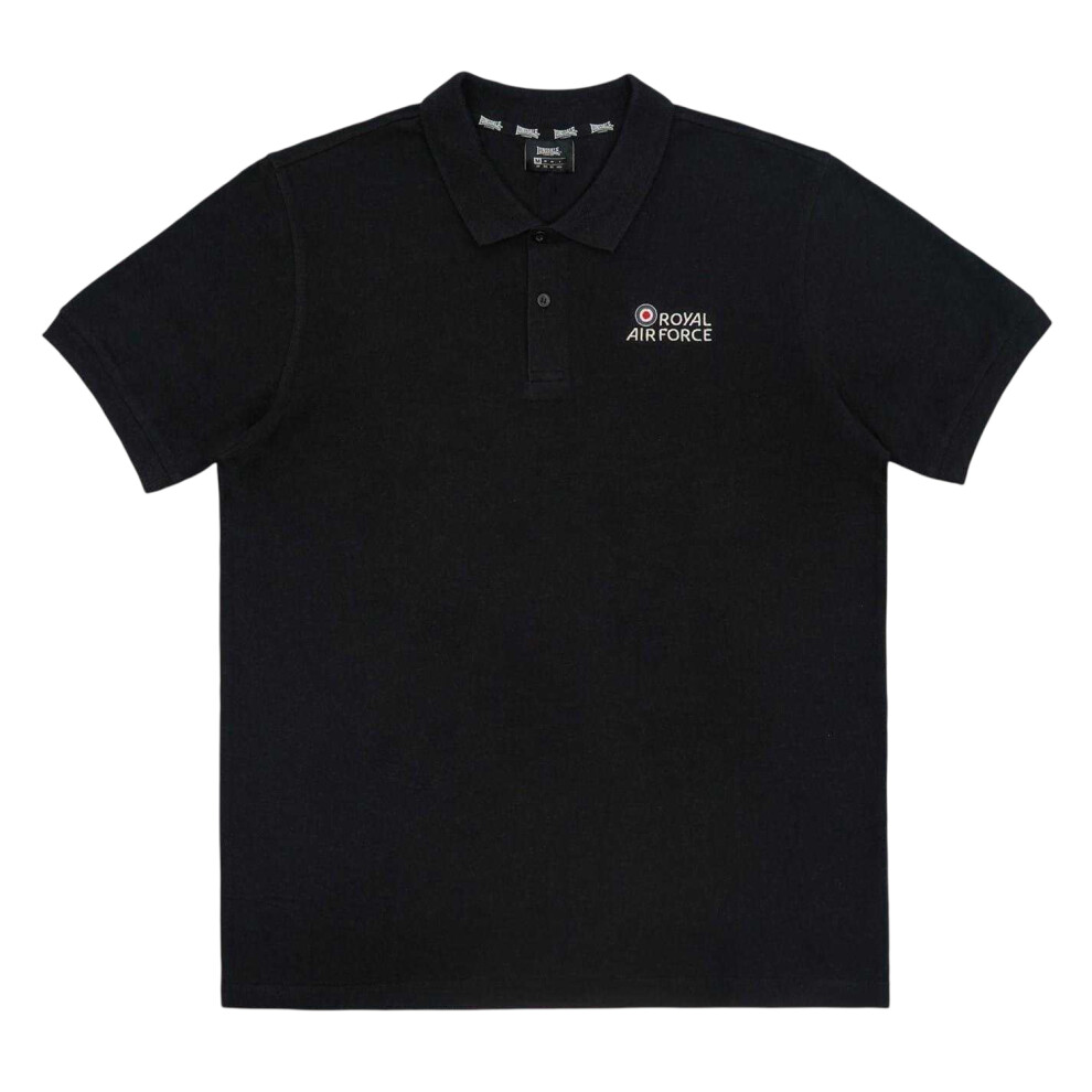 Lonsdale (S, Black) Mens Raf Short-Sleeved Polo Shirt