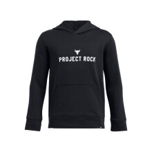 (7-8 Years, Black) Under Armour Childrens/Kids Project Rock Rival Cotton Blend Pullover Hoodie