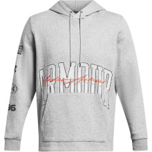 (S, Frost Gray) Under Armour Mens Essential Sleeve Print Hoodie