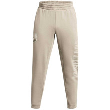 (S R, Brown) Under Armour Mens Project Rock Fleece Icon Tapered Athletic Joggers