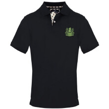 (S, Black) Burberry Mens Collared Short-Sleeved Polo Shirt