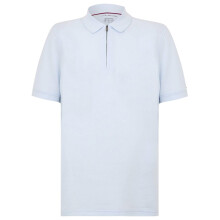 (XL, Breezy Blue/White) Tommy Hilfiger Mens Quarter Zip Polo Shirt