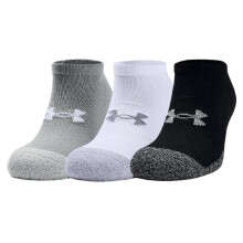 (4 UK-7.5 UK, Black/Grey/White) Under Armour Unisex Adult Performance No-Show Socks (Pack of 3)
