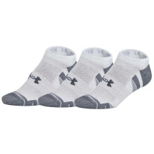 (7 UK-11 UK, White/Grey) Under Armour Unisex Adult Performance No-Show Socks (Pack of 3)