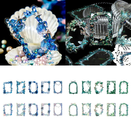 Scrapbook-Sticker-Rand, ästhetische Kristallmuseums-Serie 1