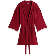 (8 UK, Rouge) Tommy Hilfiger Womens/Ladies Ribbed Lace Trim 3/4 Sleeve Kimono