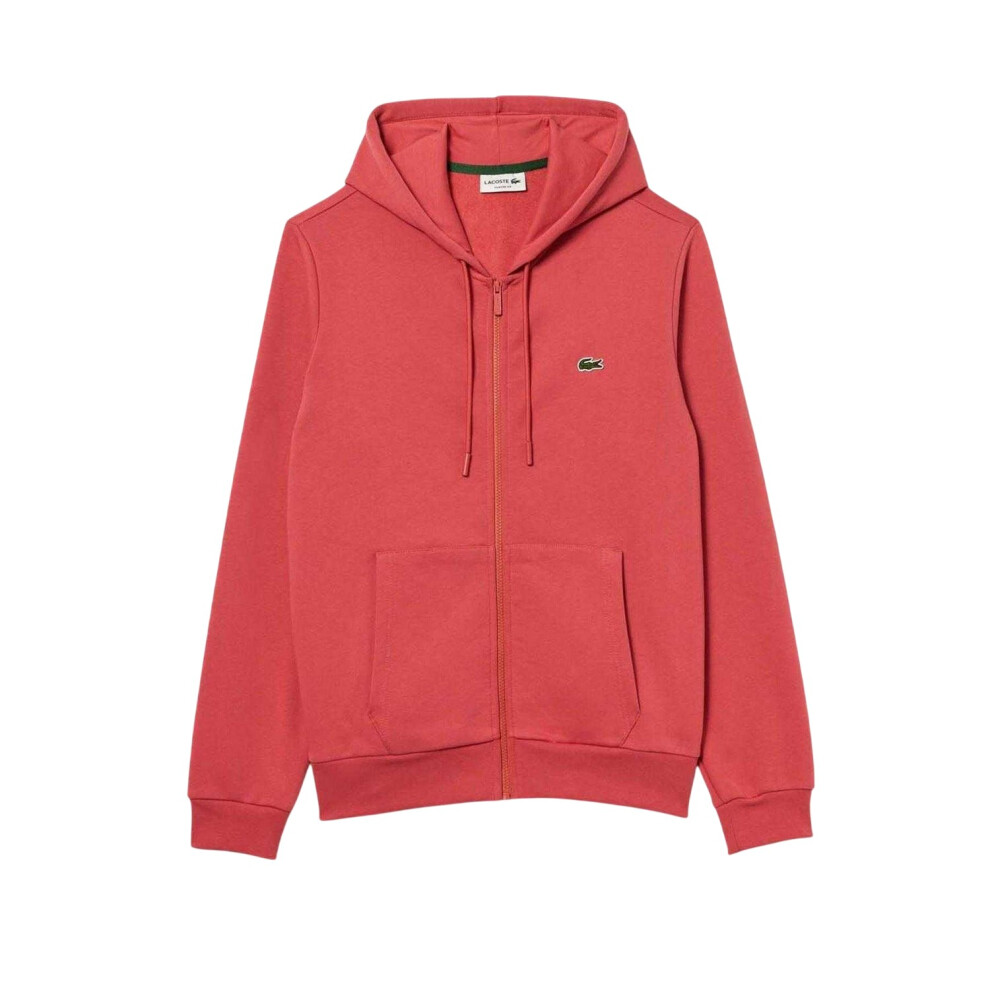 Lacoste (S, Red) Mens Classic Up Full Zip Hoodie
