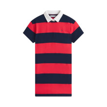 (16 Years, Night Navy/Red) Tommy Hilfiger Girls Striped Pique Rugby Polo Shirt Dress