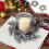 Christmas candle ring artificial pine and red berries small 6