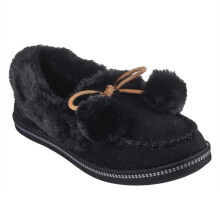 (2 UK, Black) Skechers Womens/Ladies Cosy CampF Moccasin Flat Slippers