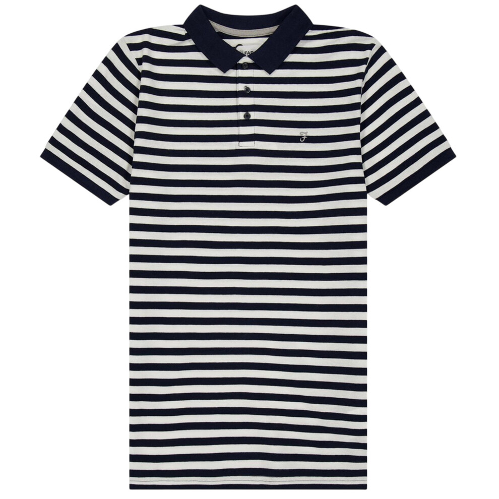 Farah (12-13 Years, Black) Childrens/Kids Striped Yarn Dyed Polo Shirt
