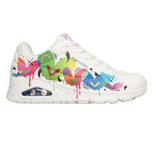 (4 UK, White/Green/Black) Skechers Womens/Ladies Uno J Nylor Trainers