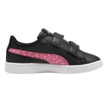 (13 UK Child, Black/Pink) Puma Childrens/Kids Smash 3.0 Synthetic Trainers