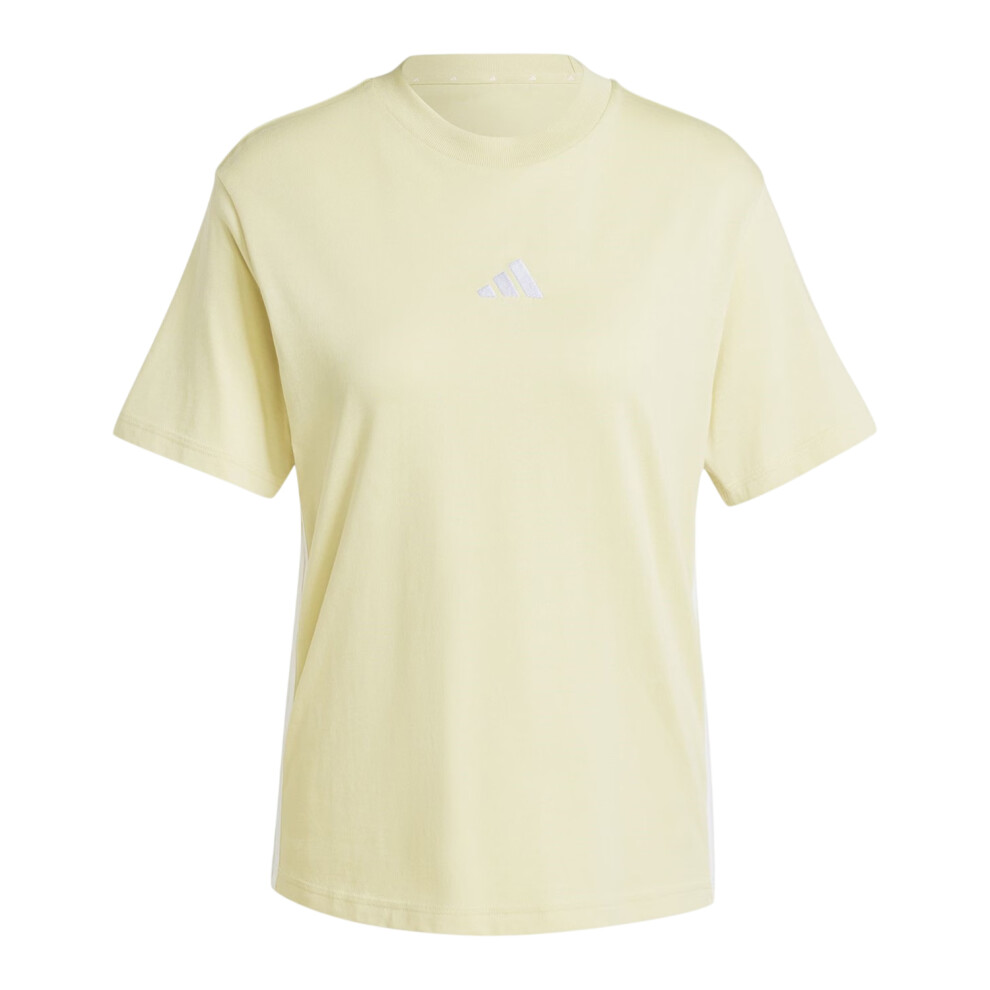 Adidas (8 Uk - 10 Uk, Powdery Yellow) Womens/Ladies Essentials 3 Stripes T-Shirt
