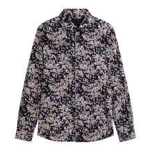 (M, Navy) Ted Baker Mens Leaf Print Shirt