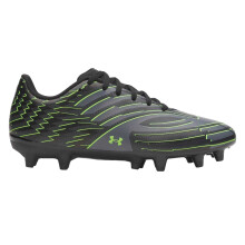 (12 UK Child, Black/Grey/Green) Under Armour Childrens/Kids Shadow Select 4 Firm Ground Football Boots