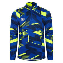 (S, Blue/Yellow) Umbro Mens Graphic Training Midlayer