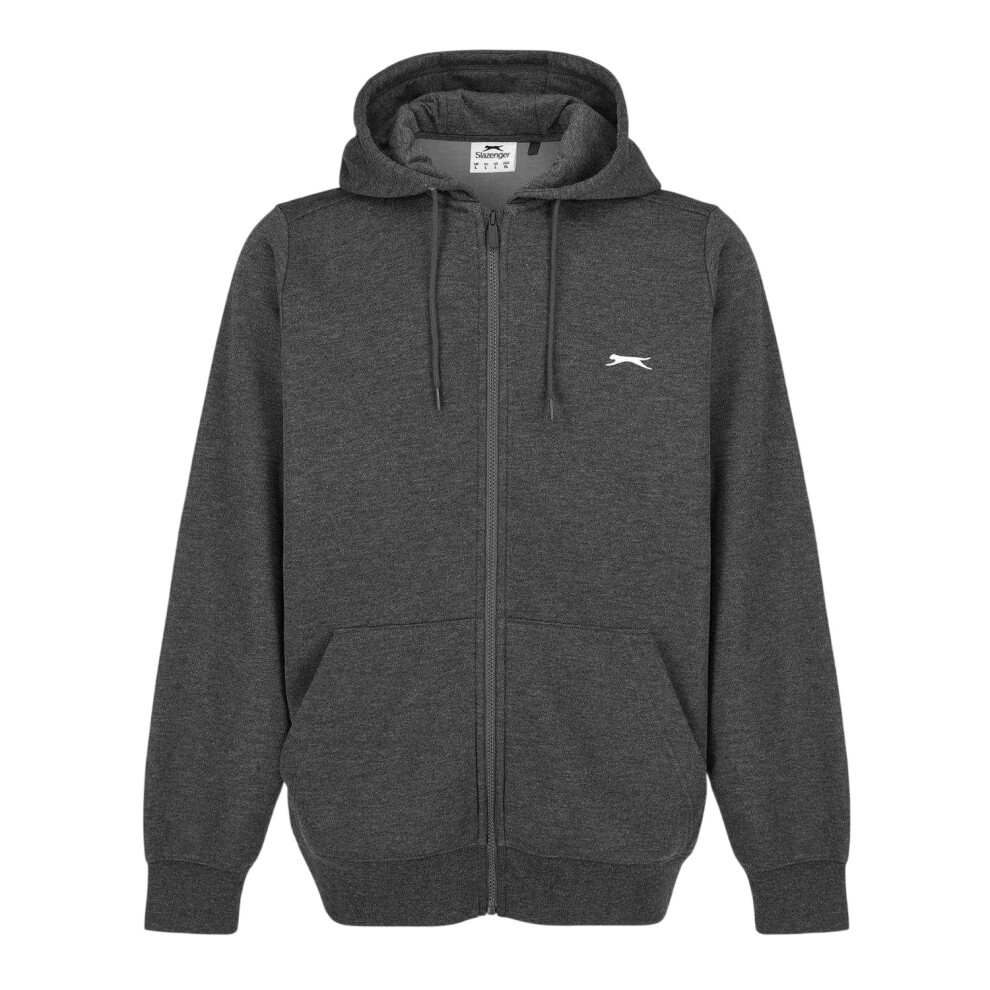 Slazenger (Xl, Charcoal Marl) Mens Polycotton Full Zip Hoodie