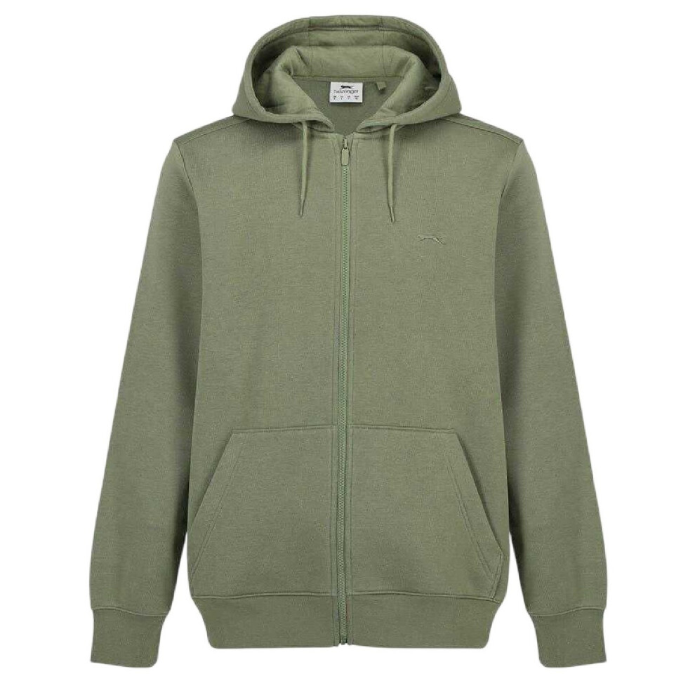 Slazenger (L, Khaki) Mens Polycotton Full Zip Hoodie