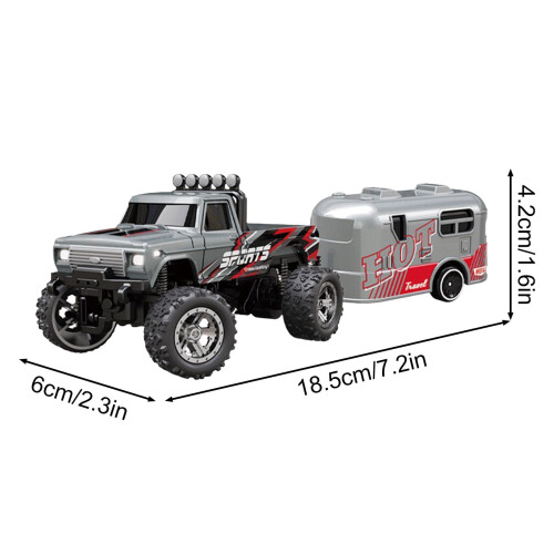 Mini Monster Truck RC 1/64 com luzes e velocidade ajustável. 1