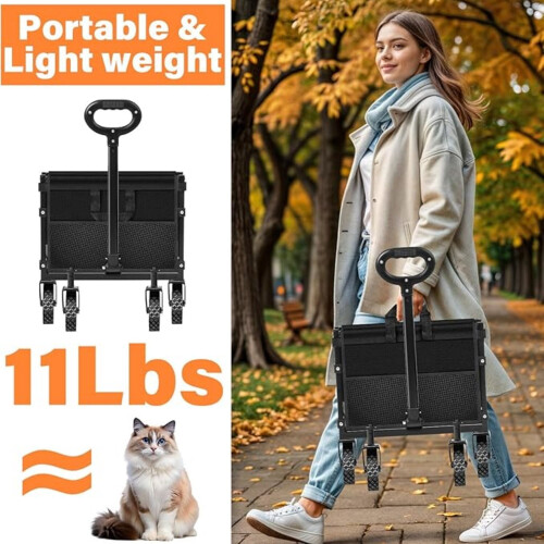 Foldable Wagon Cart with Wheels Black 2
