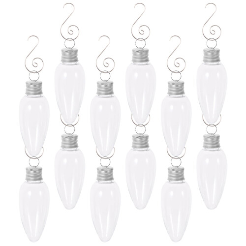 Weihnachtskugel-Ornamente, durchsichtig, befüllbar, 12 Stück 2