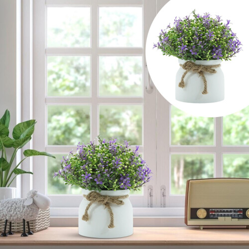 Lila künstliche Topfblumen, 1 Stück, Heimdekoration 1