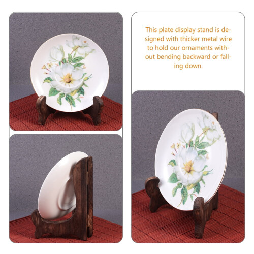 Wooden Display Stand Easel Plate Holder 4 pcs 1