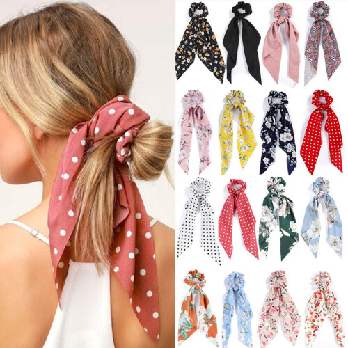 Chiffongbands-scrunchies för kvinnor 10 st 1