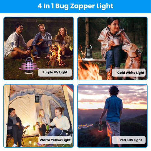 Λάμπα Bug Zapper Επαναφορτιζόμενη Εσωτερική/Εξωτερική 4 σε 1 2