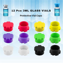24Pack of 3ml Glass Vial Caps,Leak-Proof Dust Caps in 6 Color,Suitable for Peptide Vials, Injection Vials and Reagent
