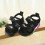 Boys LED Light-Up Beach Sandals Black Size 27 6