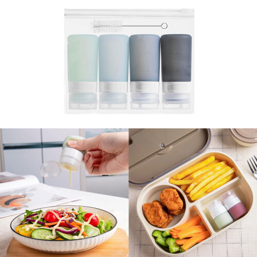 Läckagetäta plastsåsbehållare för resor, 6-pack 1