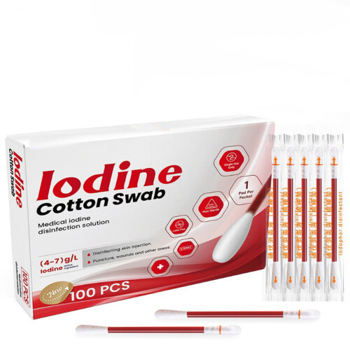 Wegwerp jodiumwattenstaafjes, 100 stuks, 40 ml 1