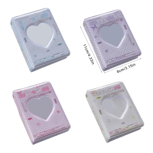 Álbum de fotos em PVC com design de coração, 40 bolsos, 7,6 cm (3 polegadas). 1
