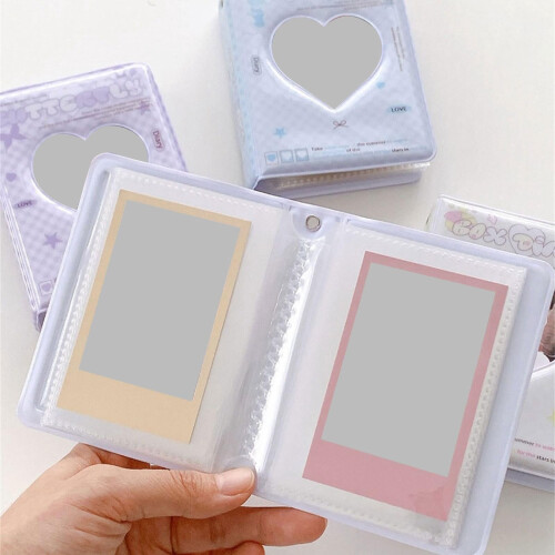 Álbum de fotos em PVC com design de coração, 40 bolsos, 7,6 cm (3 polegadas). 2