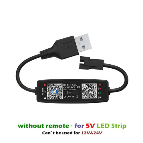 3X WS2812B LED Controller  APP Controllo Musica Controller per SK6812 WS2811 WS2812 LED Pixel Light Strip USB 5V 1