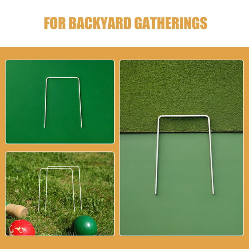 White Iron Croquet Wickets Set 10-Piece 2