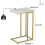 C-Shaped End Table White Wood Top Gold Frame 1pc 3