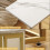 C-Shaped End Table White Wood Top Gold Frame 1pc 2
