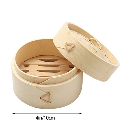 Bamboo Steamer Basket 10x10x7 cm 2