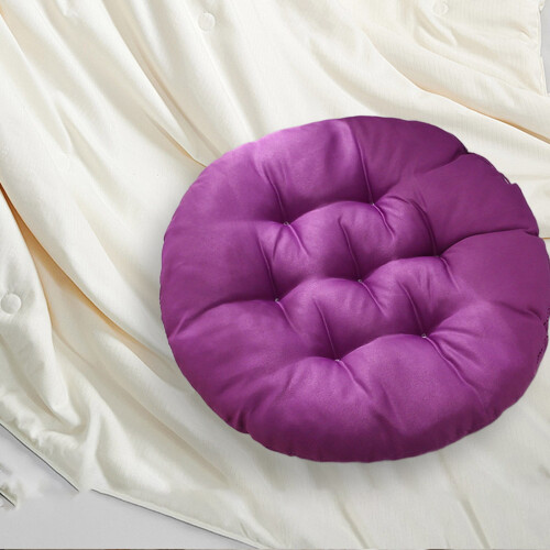 Rond stoelkussen met strikjes, paars, polyester, 45,7 cm 1