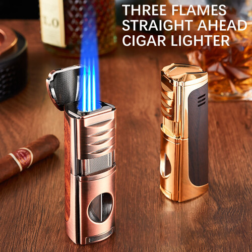 Torch Lighter Triple Jet Flame Refillable Windproof3 1