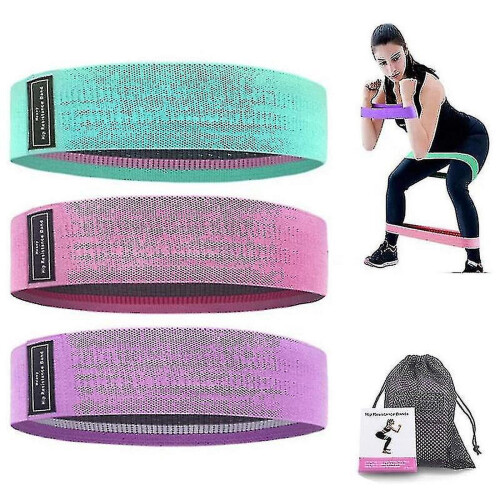 Glute Resistance Hip Band Fabric Thick Booty Band 3 pcs 1
