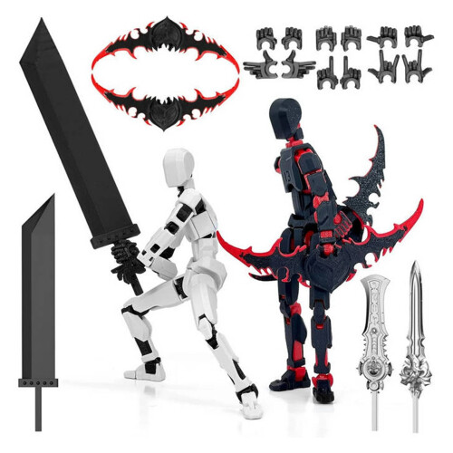 T13 Actiefiguur 3D-geprint, beweegbaar met 1