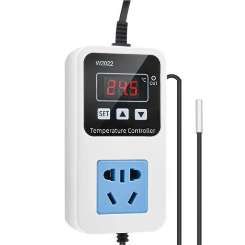 W2022 Digital Temperature Controller Socket, 1500W  Thermostat Regulator with Waterproof Sensor EU Plug 2