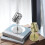 Retro Microphone Decorative Model with Stand Silver 2