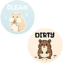 Aimant décoratif pour lave-vaisselle pour animaux de compagnie Hamster Double face (2 pièces)