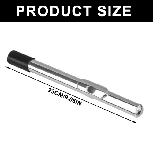 Silverfärgad metallflöjthuvud 23 cm professionell 2
